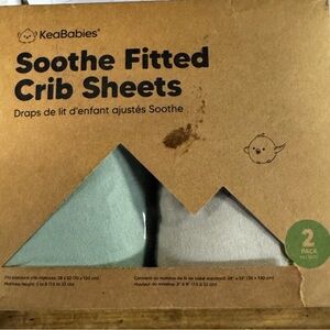 KeaBabies Soothe Fitted Crib Sheets - Green & Gray (2-Pack)